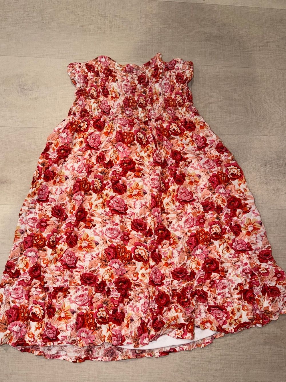 Kohl's Pink & Red Floral Smocked Girls' Dress